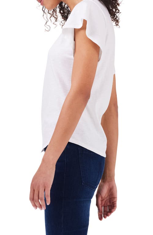 Nzt By Nic+zoe Flutter Sleeve Cotton T-shirt In Paper White
