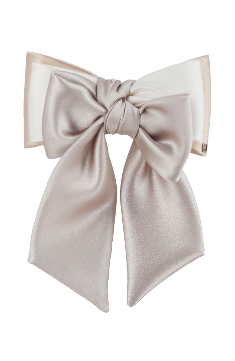 Alexandre de Paris Premiere Dame silk bow barette, Main, color, Pink