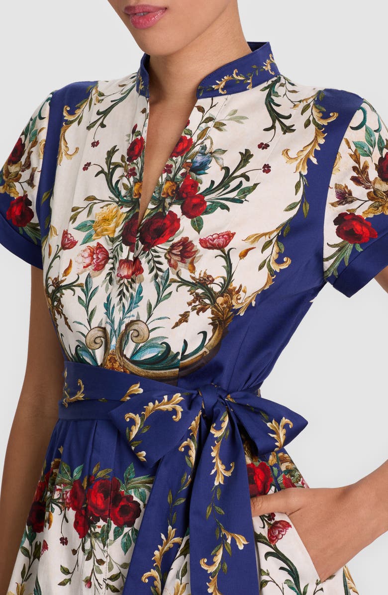 Alice + Olivia Lucy Floral Shirtdress, Alternate, color, Gilded Rose