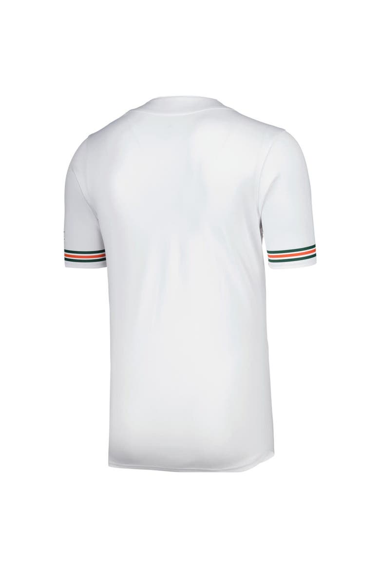 Men's adidas White Miami Hurricanes Replica Baseball Jersey, Alternate, color, White