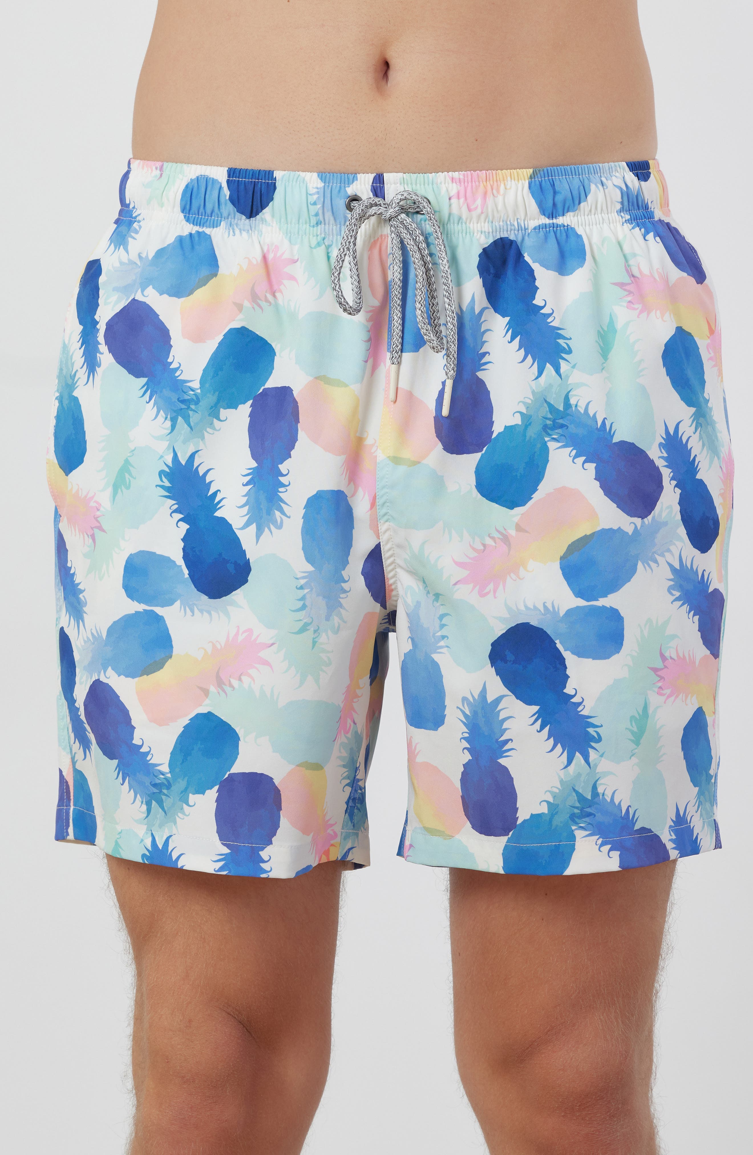 Rainforest Watercolor Pineapple Swim Trunks