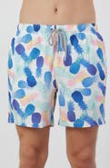Rainforest Watercolor Pineapple Swim Trunks