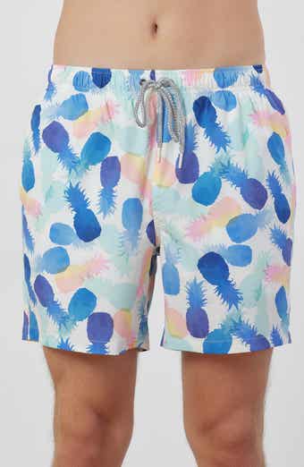 Rainforest Watercolor Pineapple Swim Trunks