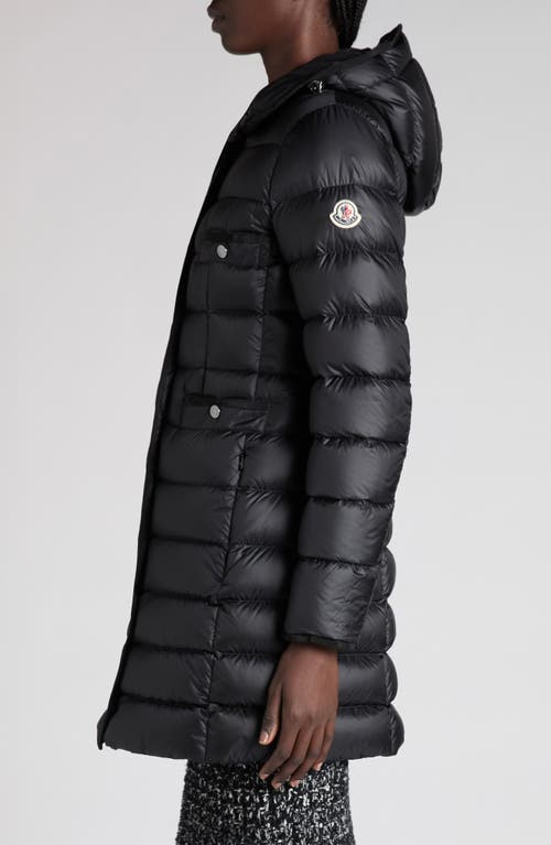 Moncler Hirma Lightweight Long Puffer Coat In Black