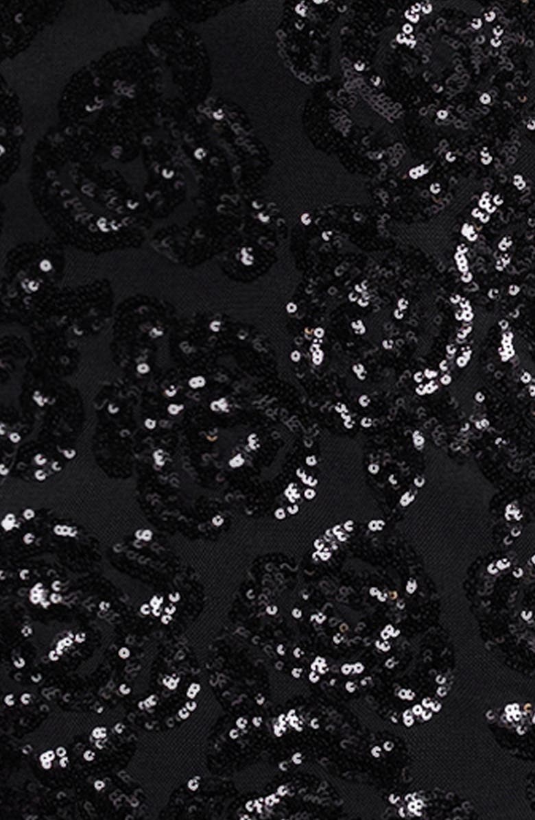 Blondie Nites Rose Sequin Lace-Up Mermaid Gown, Alternate, color, 