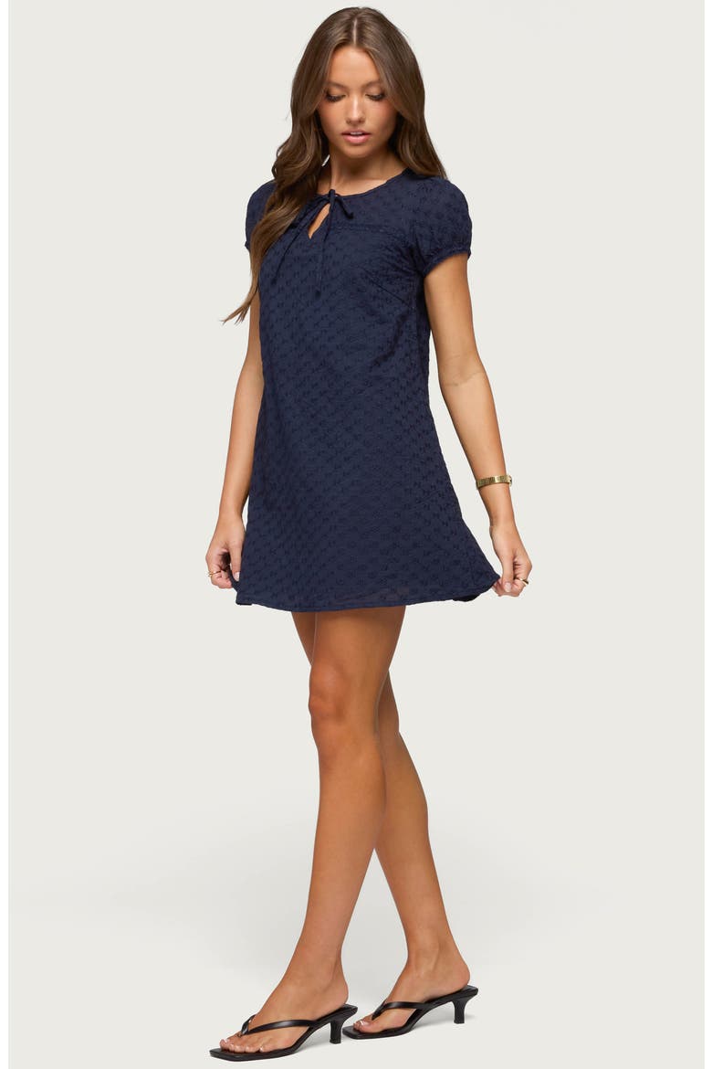 Mariella Lacy Minidress, Alternate, color, NAVY