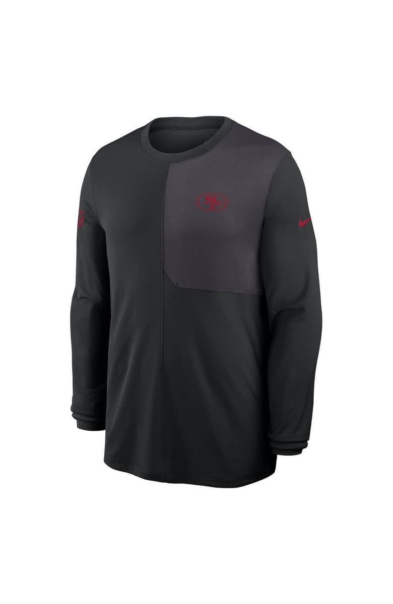 Nike Men's Nike Black San Francisco 49ers Sideline Coach UV Performance Long Sleeve T-Shirt, Alternate, color, Black