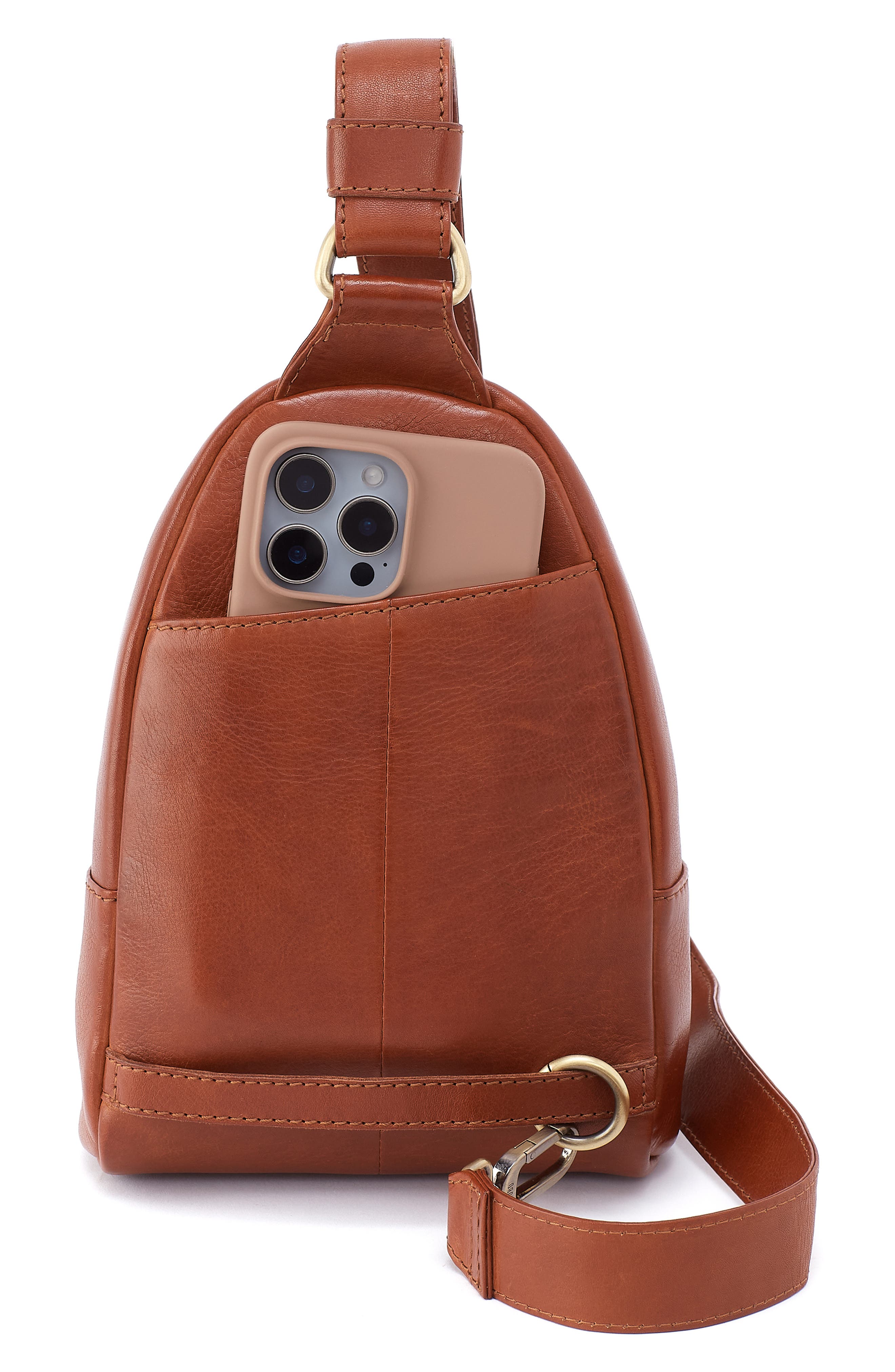 Fern Leather Sling Bag, Alternate, color, KINDLING BROWN