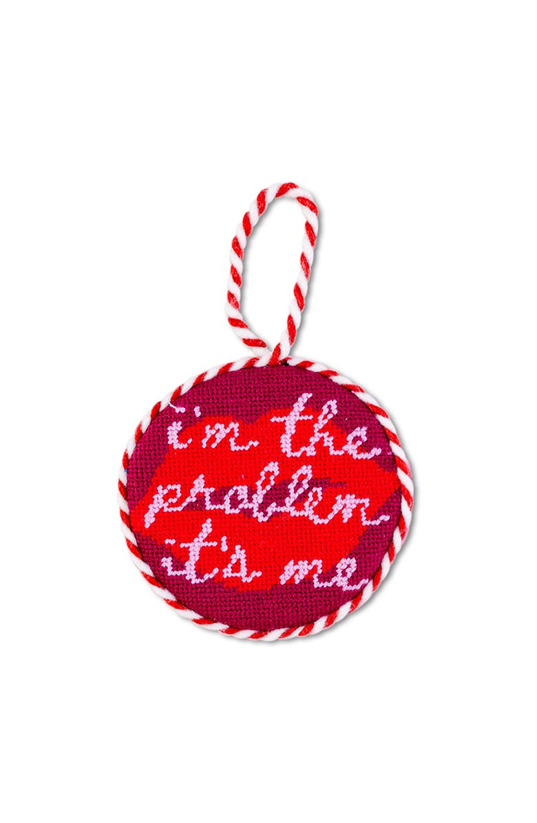 Furbish Needlepoint Ornament - It's Me, Main, color, Burgundy