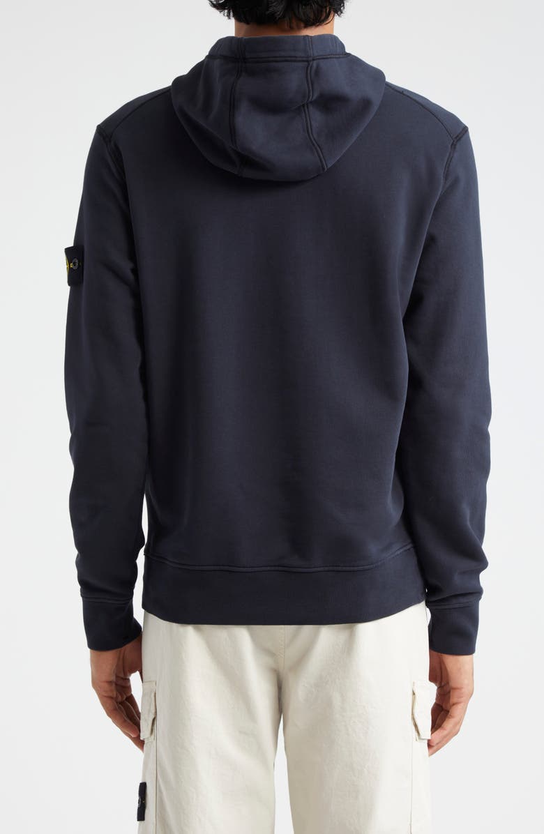 Stone Island Logo Patch Cotton Hoodie, Alternate, color, Navy Blue