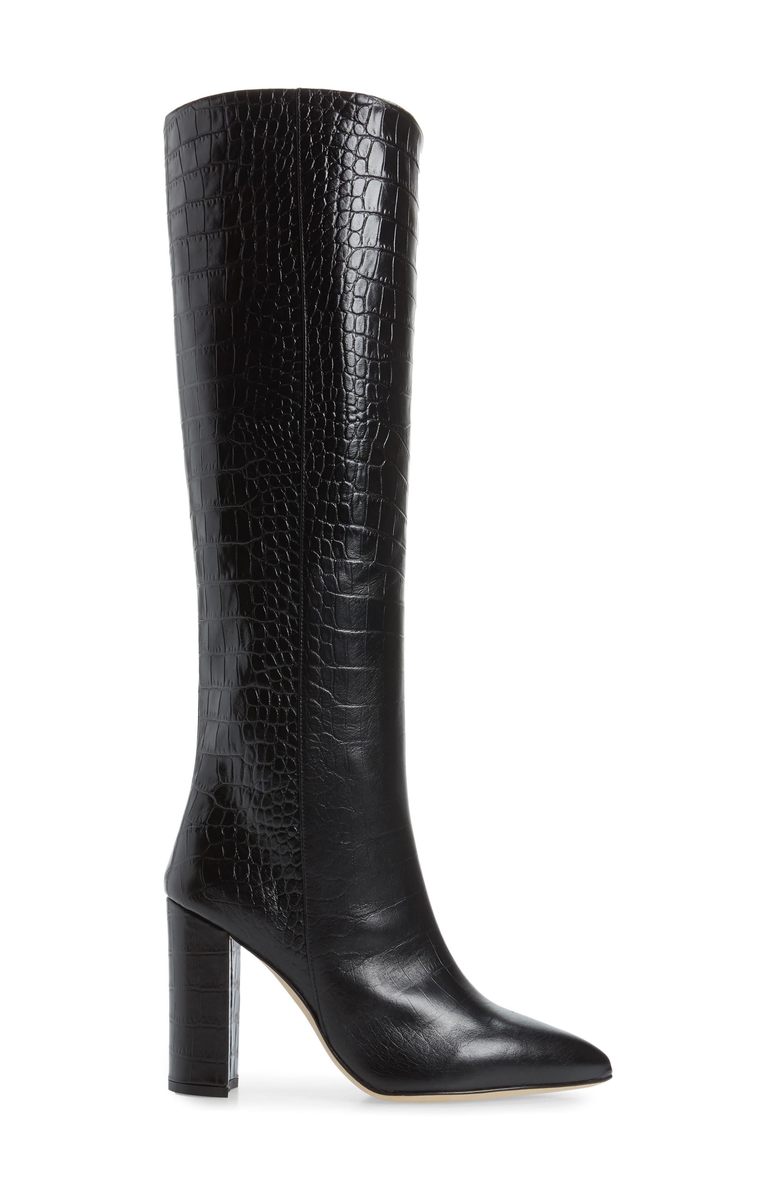 Paris Texas Croc Embossed Over the Knee Boot, Alternate, color, 