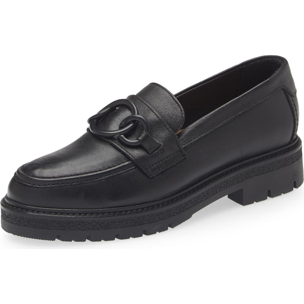 Naot Fremont Platform Loafer In Black Leather
