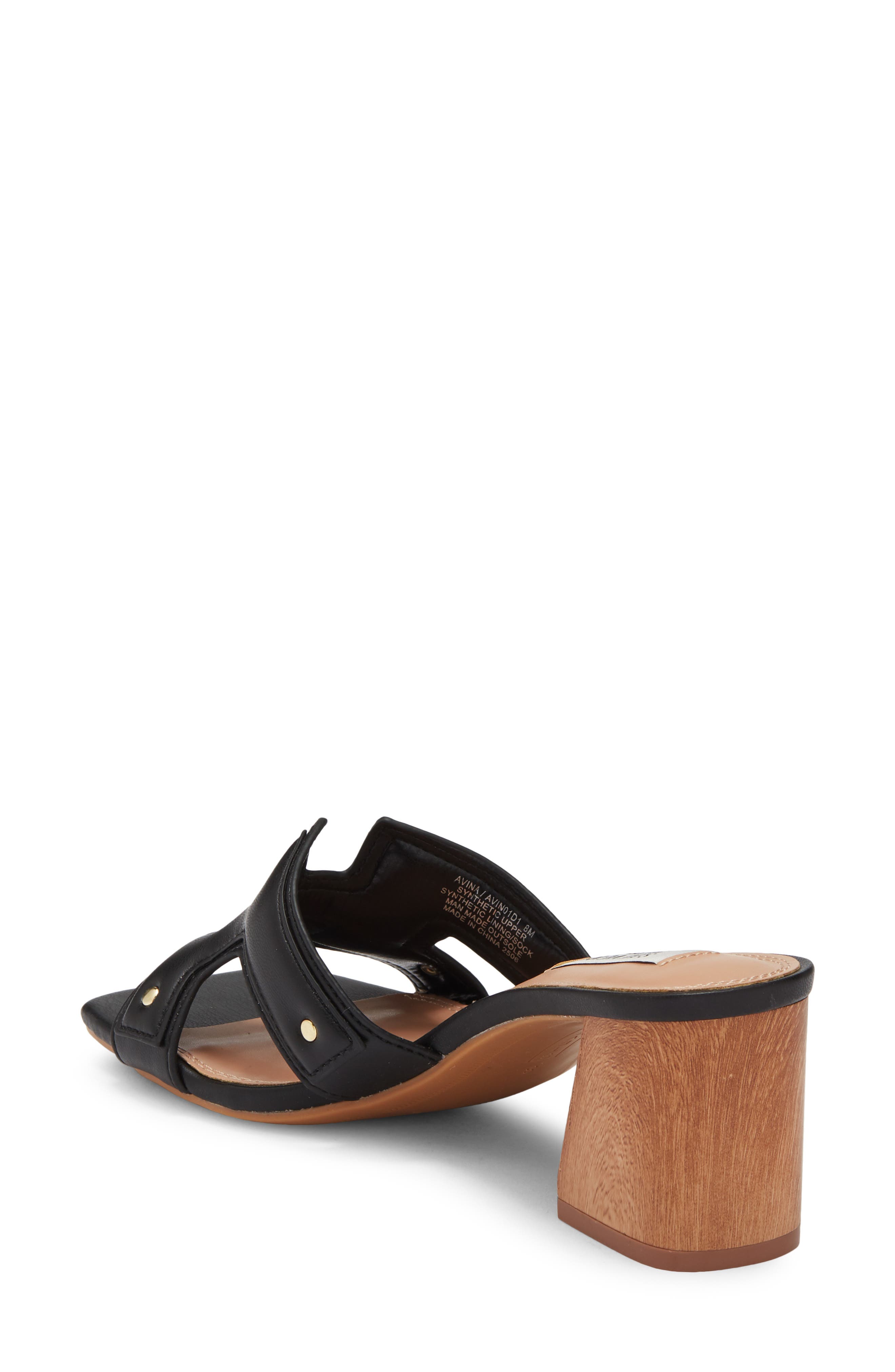 STEVEN Avina Block Heel Slide Sandal, Alternate, color, Black
