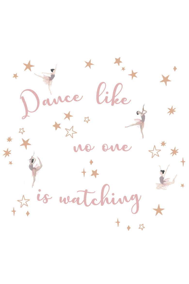 Ballerina Baby Dance Like No One is Watching Wall Decals/Stickers, Main, color, Pink