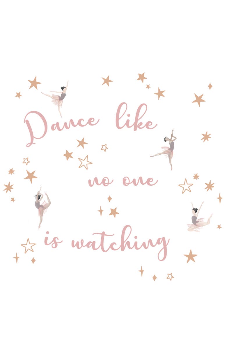 Lambs & Ivy Ballerina Baby Dance Like No One is Watching Wall Decals/Stickers, Main, color, Pink