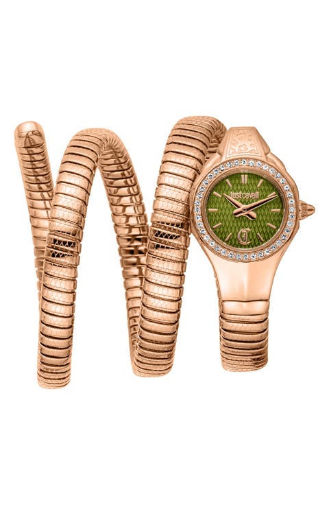 Coiled Snake Bracelet Watch, 22mm x 35mm