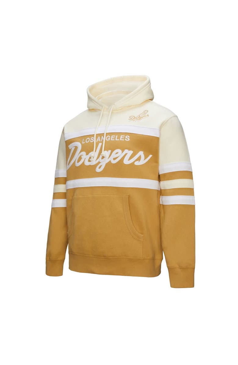 Mitchell & Ness Men's Mitchell & Ness Tan/Cream Los Angeles Dodgers Head Coach Pullover Hoodie, Alternate, color, Tan