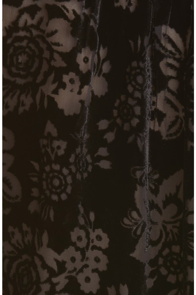Ivonne Floral Burnout Velvet Top, Alternate, color, BLACK