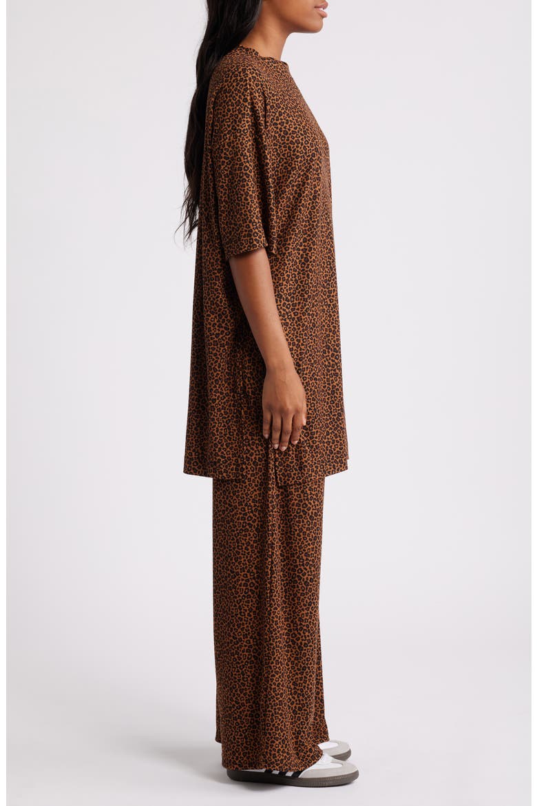 Leveled Up Leopard Top & Pants Set, Alternate, color, BROWN