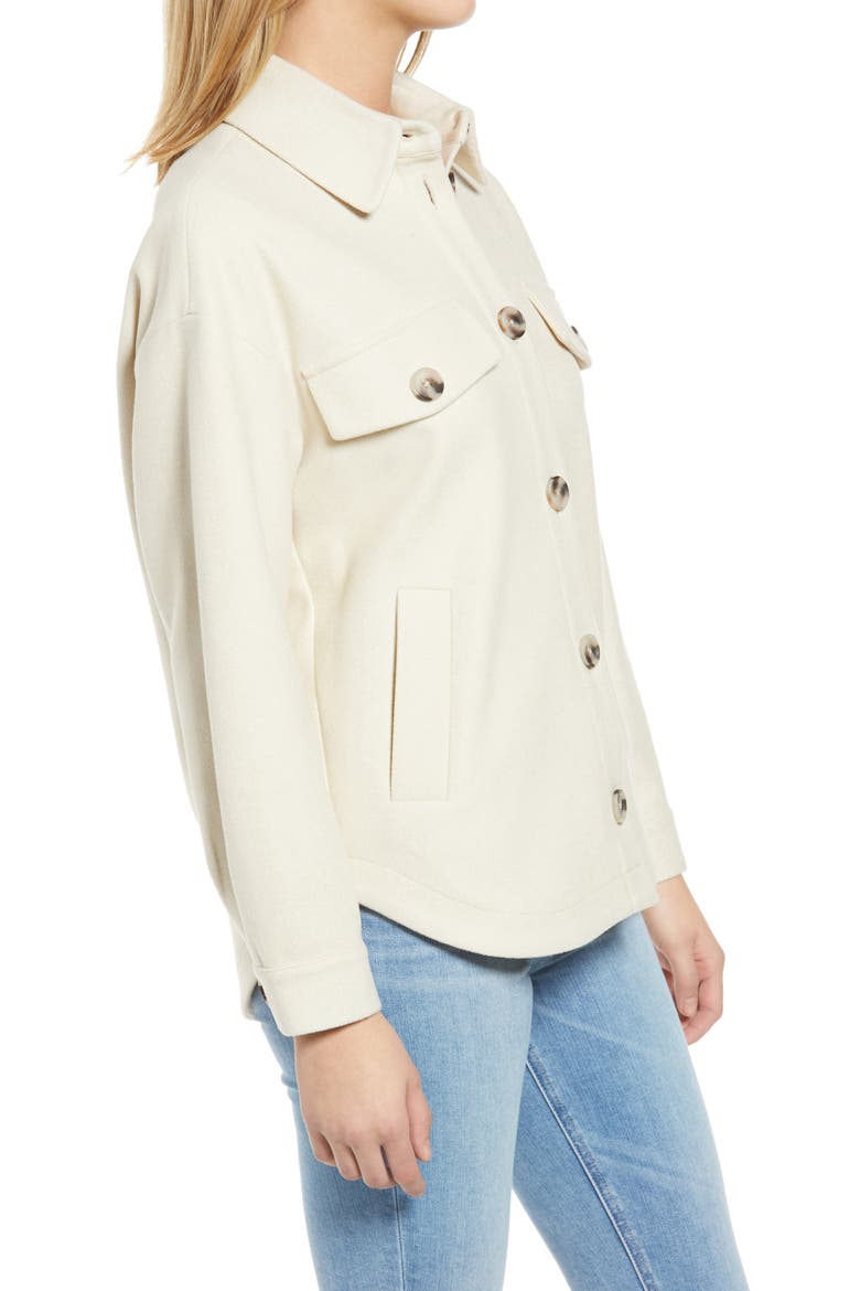 Neally Fleece Shirt Jacket, Alternate, color, BIRCH