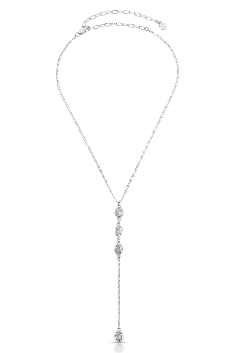 Sparkle Dip Y-Necklace, Alternate, color, SILVER