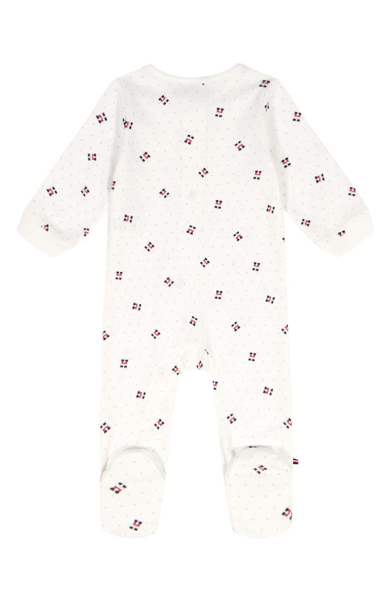 Tommy Hilfiger Allover Logo Footie, Alternate, color, White