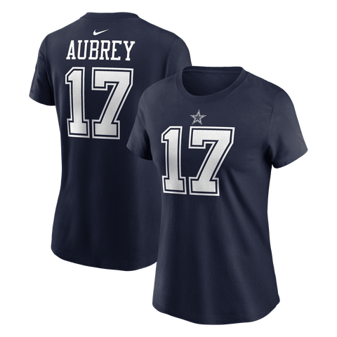 Women's Nike Brandon Aubrey Navy Dallas Cowboys Player Name & Number T-Shirt