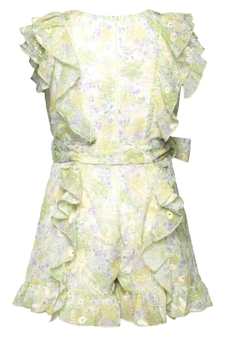 Kids' Floral Ruffle Romper, Alternate, color, YELLOW MULTI