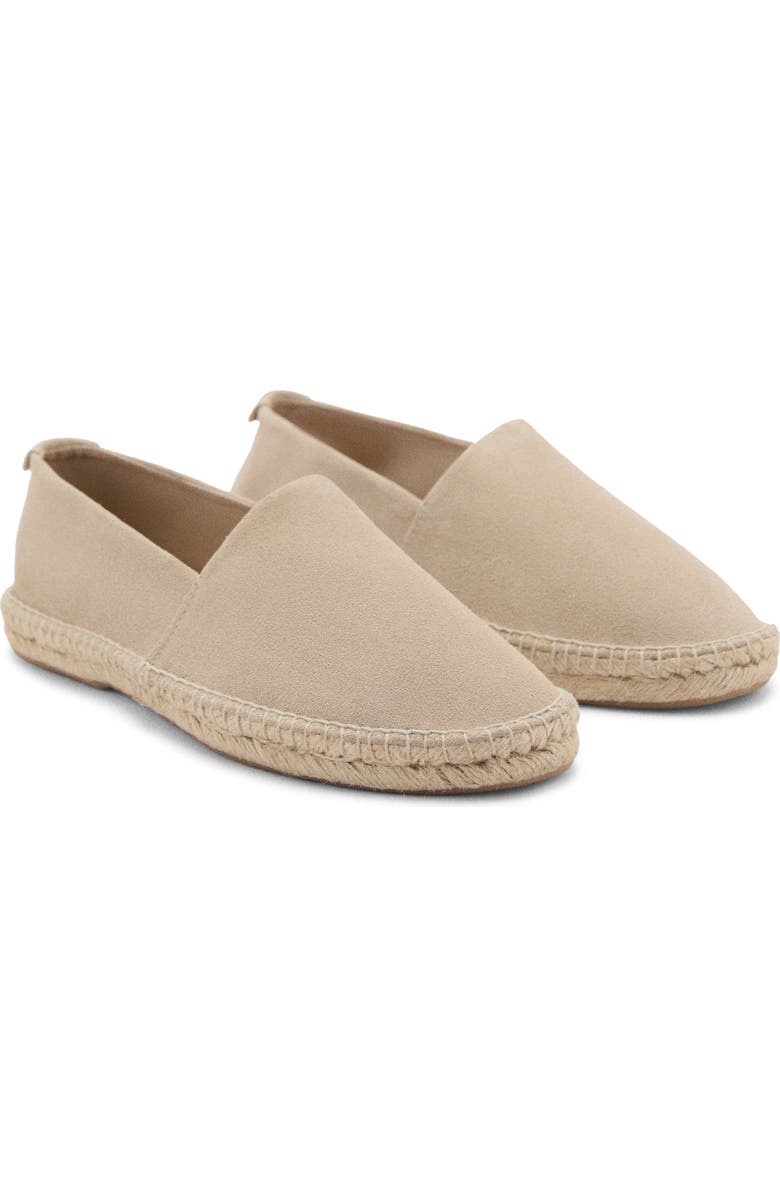 MANGO Suede Espadrille, Main, color, Sand
