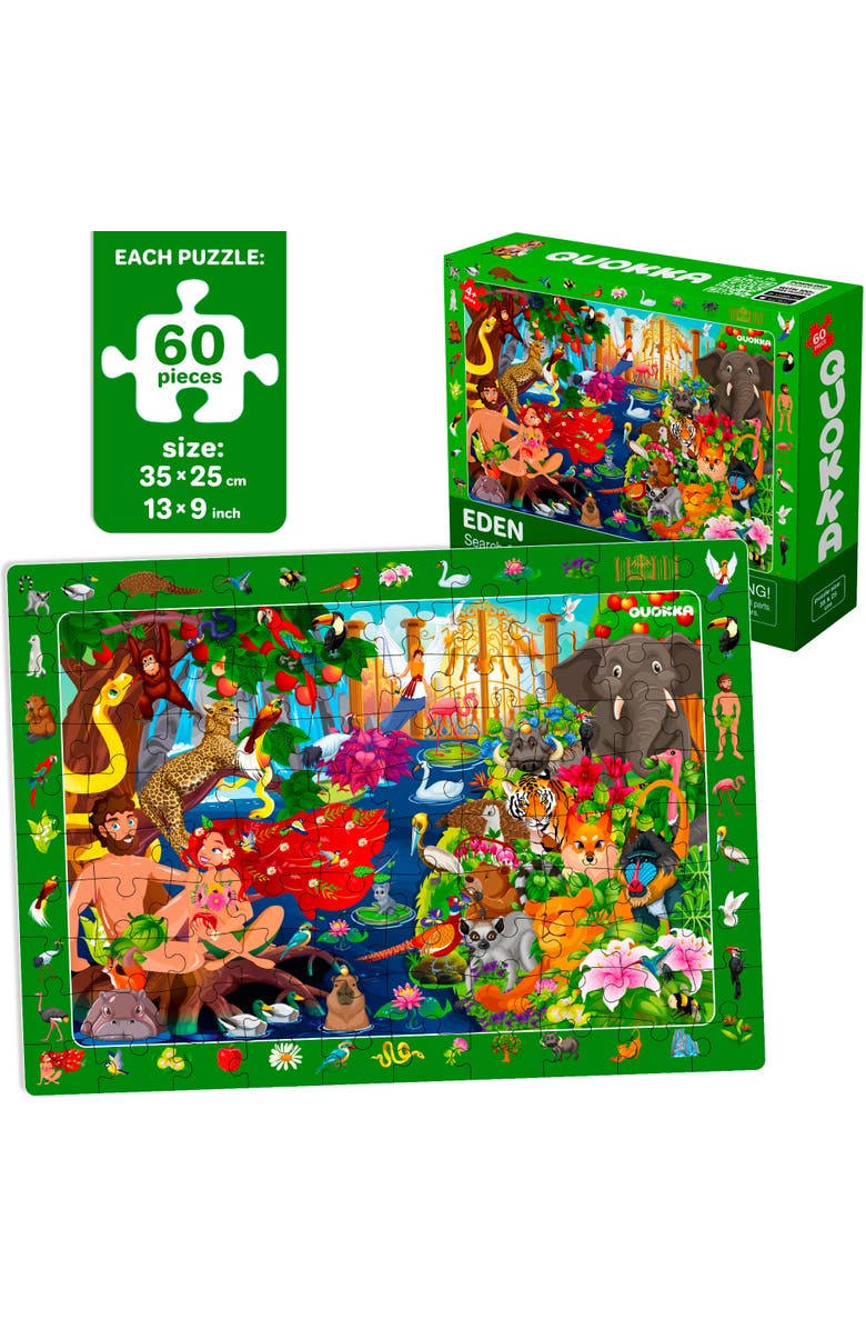 Quokka 4 x 60 Pieces Puzzles for Kids - Educational Search & Find Toy, Alternate, color, Bible Stories Set