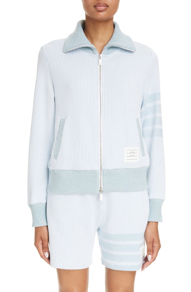 Thom Browne 4-Bar Stripe Knit Sweater Jacket, Main, color, 