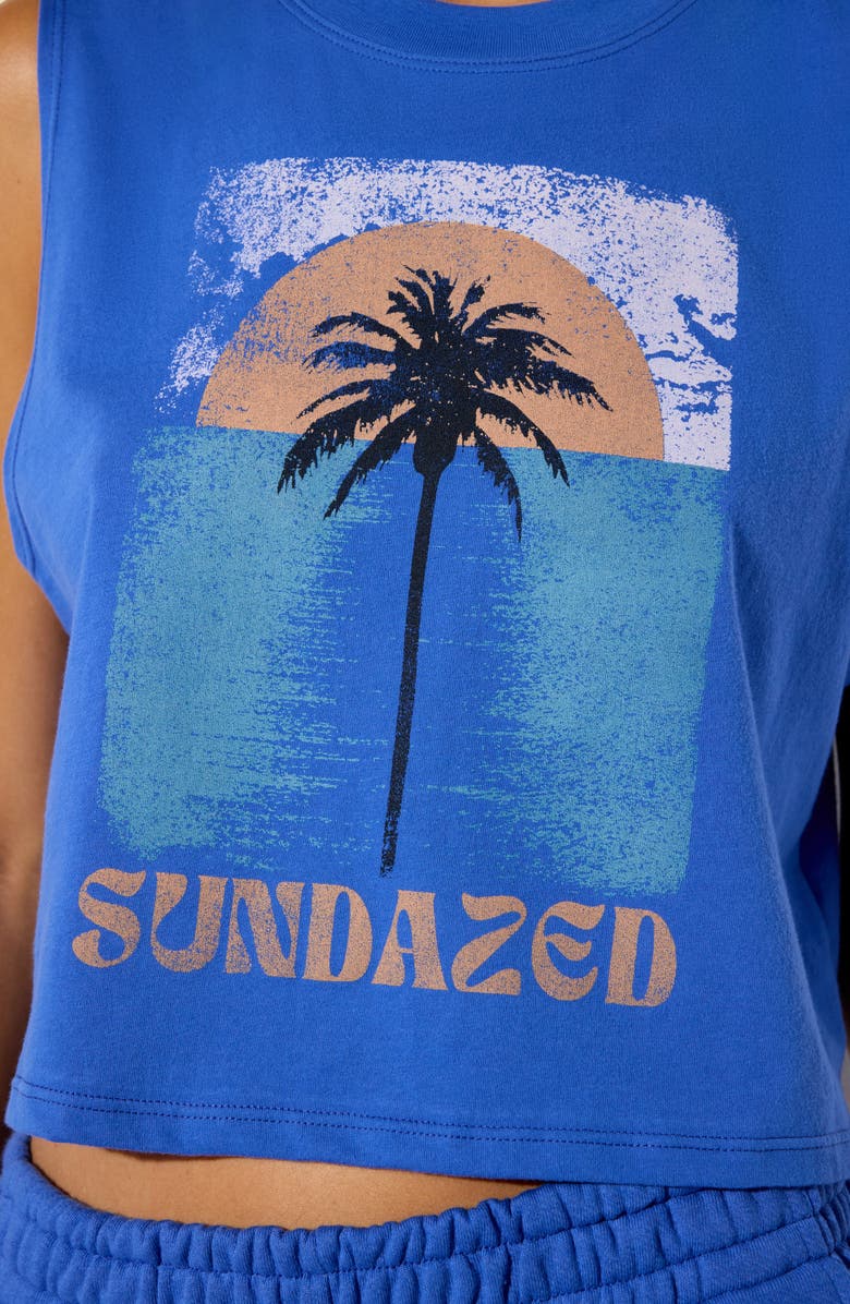 Spiritual Gangster Sundazed Spirit Crop Tank, Alternate, color, Ultra Marine