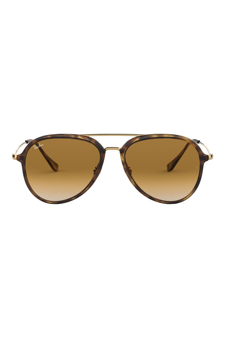 57mm Aviator Sunglasses, Main, color, LIGHT HAVANA