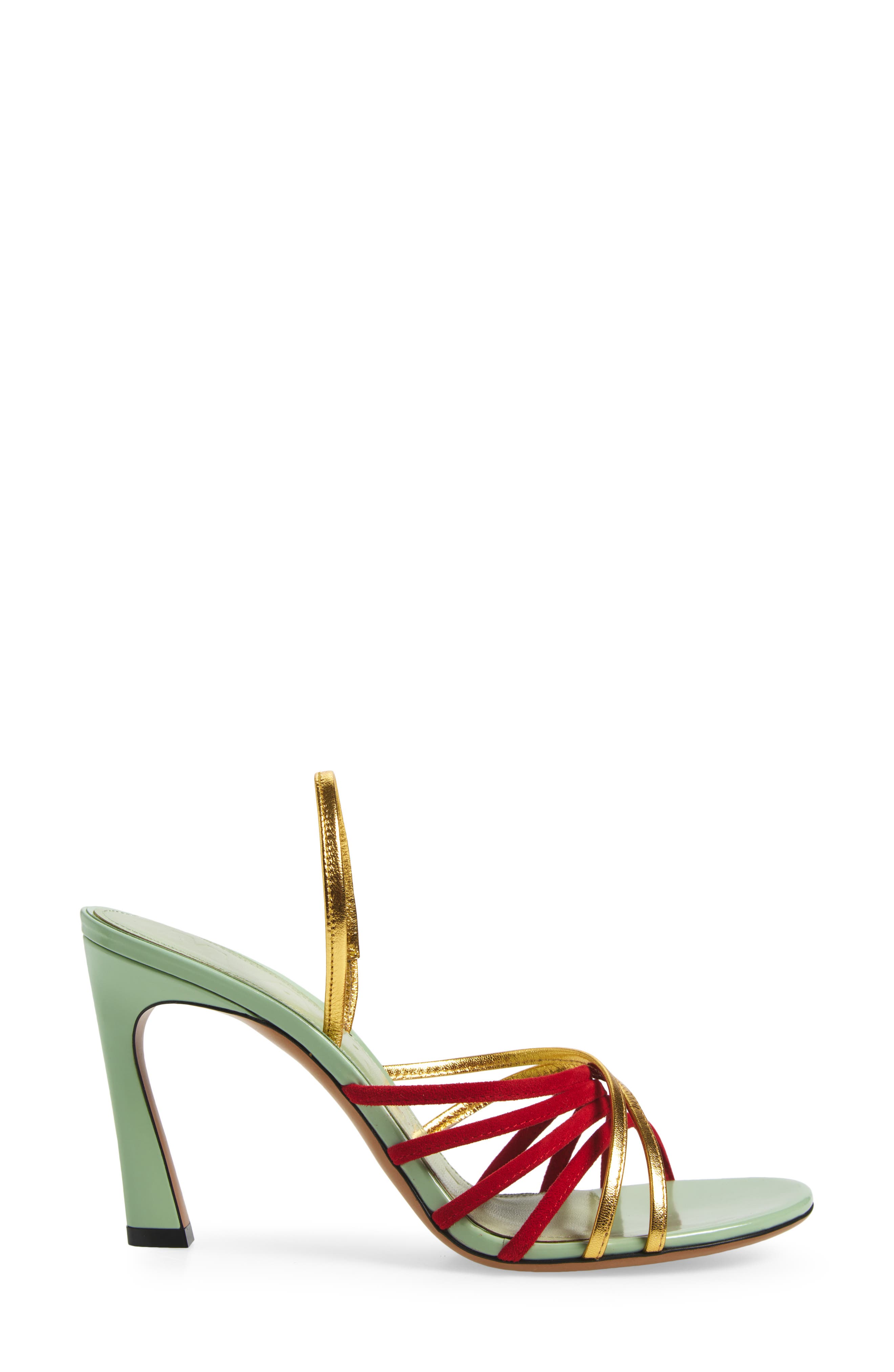 Marni New Wave Slingback Sandal, Alternate, color, Z0938 Green/ Red/ Gold