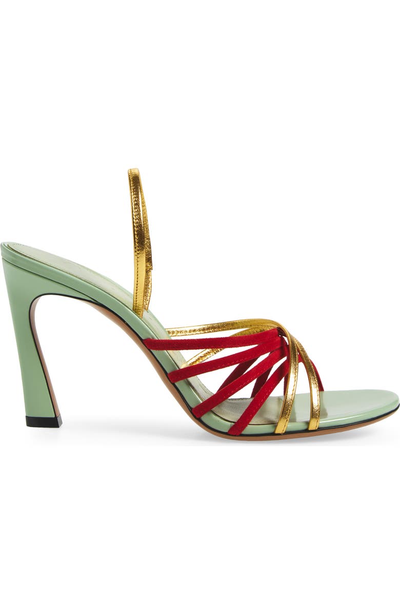 Marni New Wave Slingback Sandal, Alternate, color, Z0938 Green/ Red/ Gold