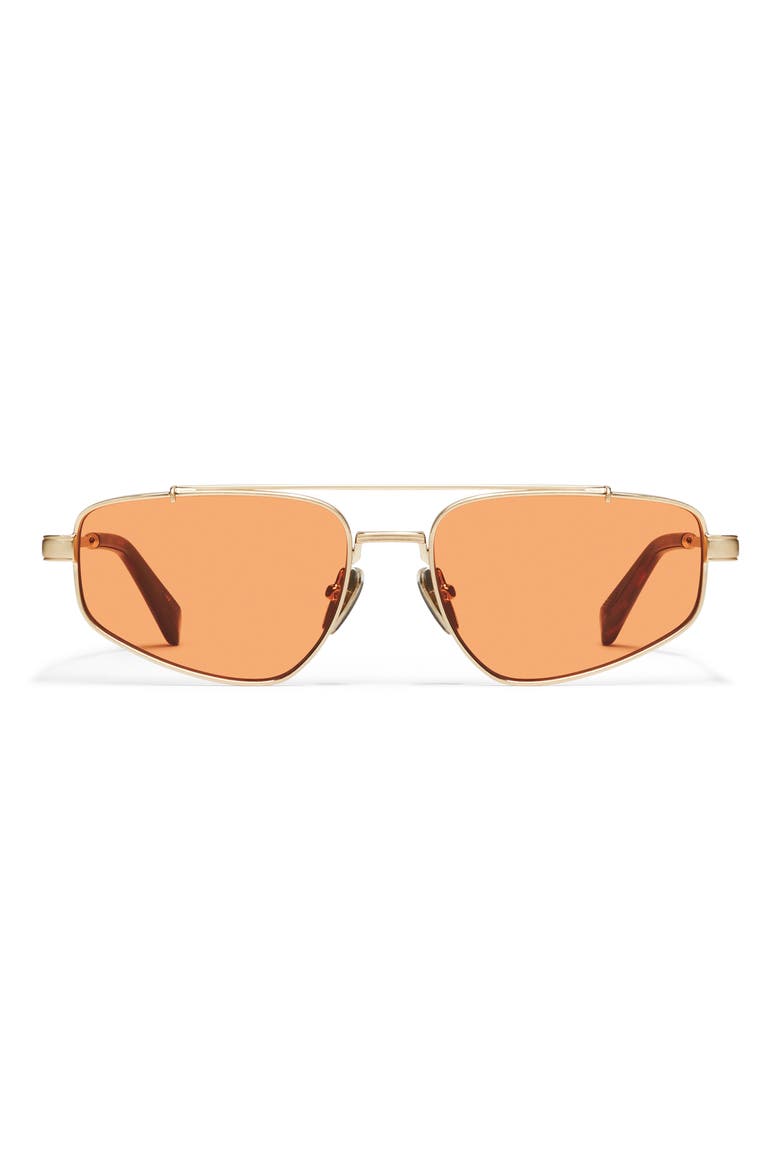 Pit Stop 56mm Aviator Sunglasses, Main, color, BRUSHED GOLD/ HONEY