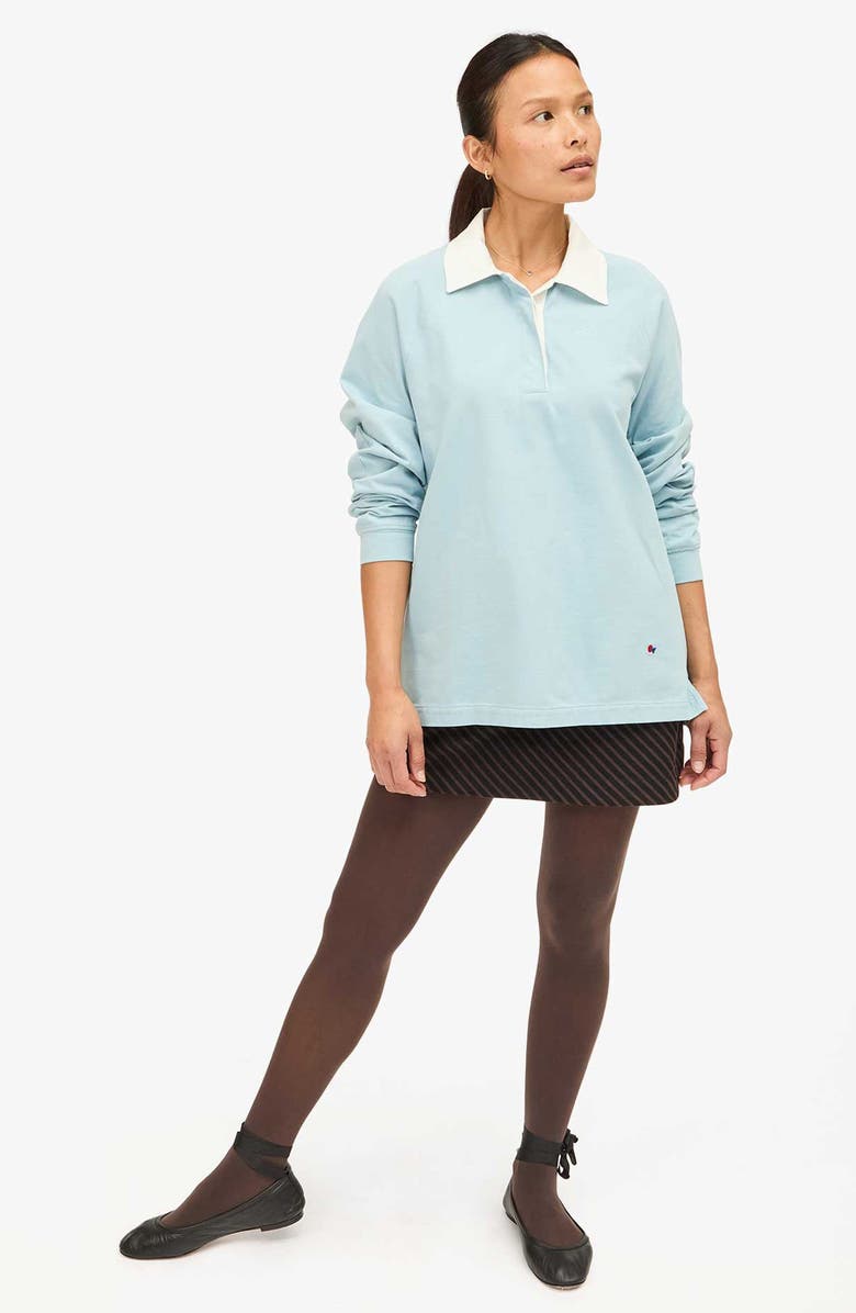 Clare V. Le Rugby Shirt, Alternate, color, Dusty Blue