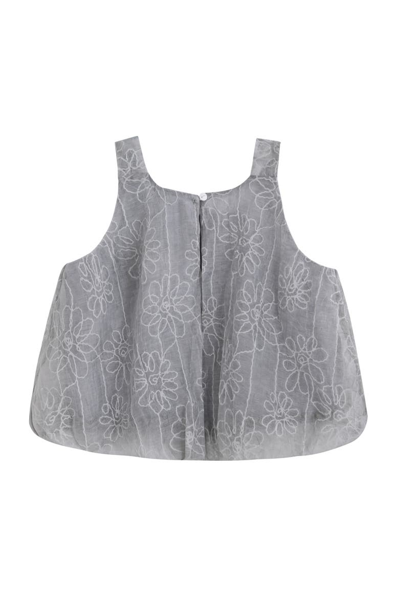 Floral Embroidered Short Set, Alternate, color, Grey