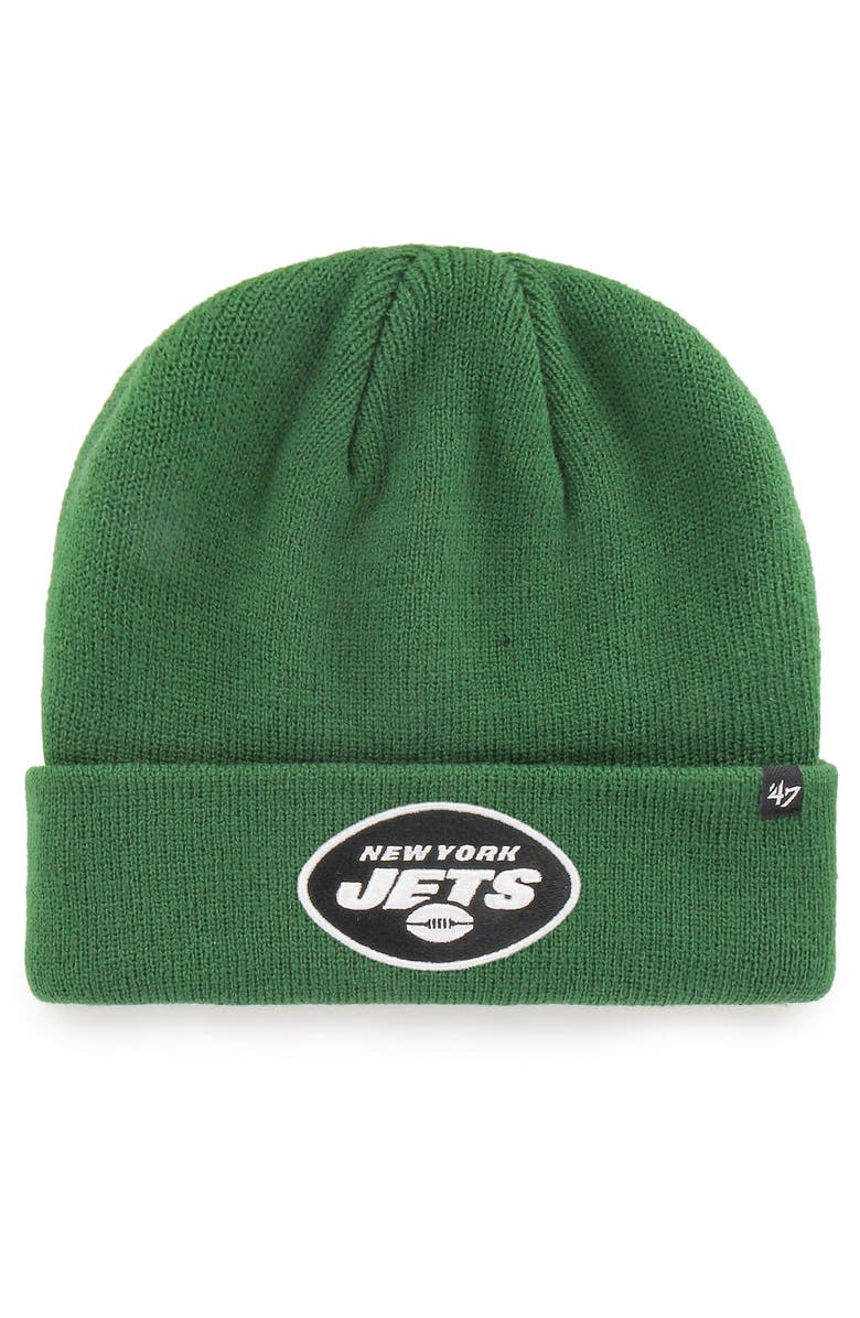 '47 Youth '47 Green New York Jets Basic Cuffed Knit Hat, Main, color, Green