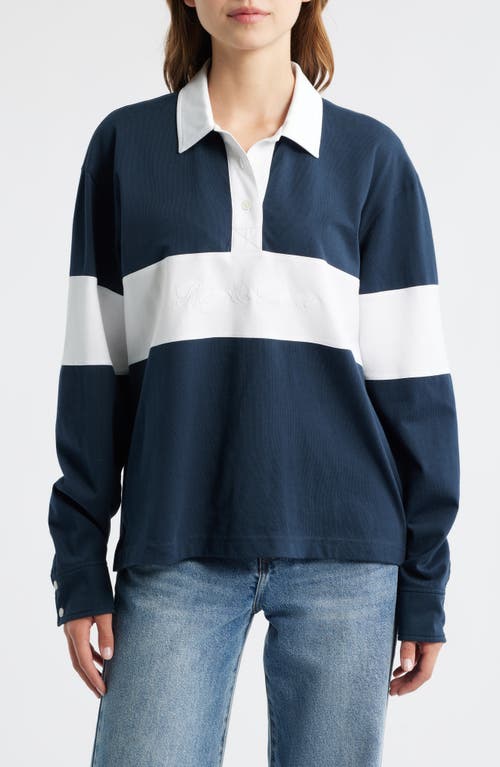 Rag & Bone Colorblock Rugby Shirt In Blue