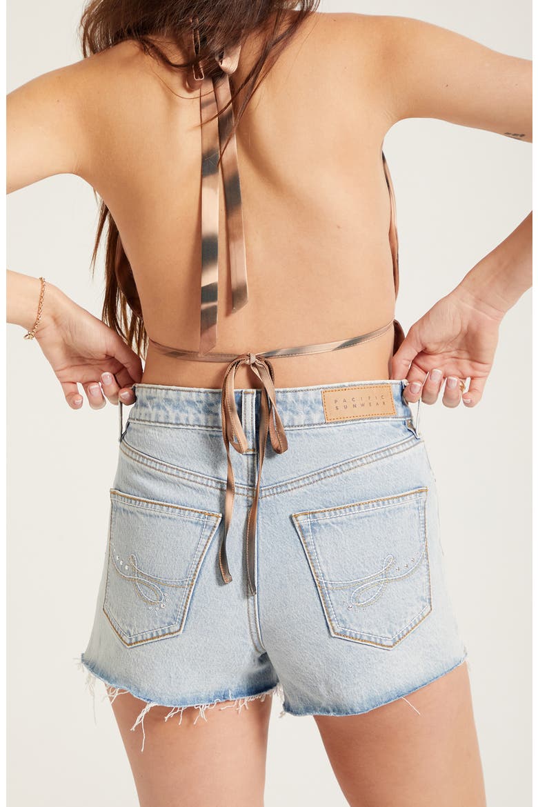 Ivy High Waist Denim Shorts, Alternate, color, LIGHT INDIGO