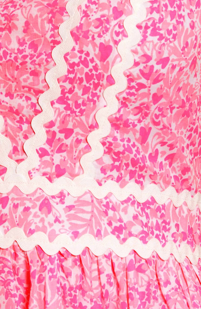 Lilly Pulitzer<sup>®</sup> Pollie Floral Rickrack Tiered Cotton Dress, Alternate, color, 