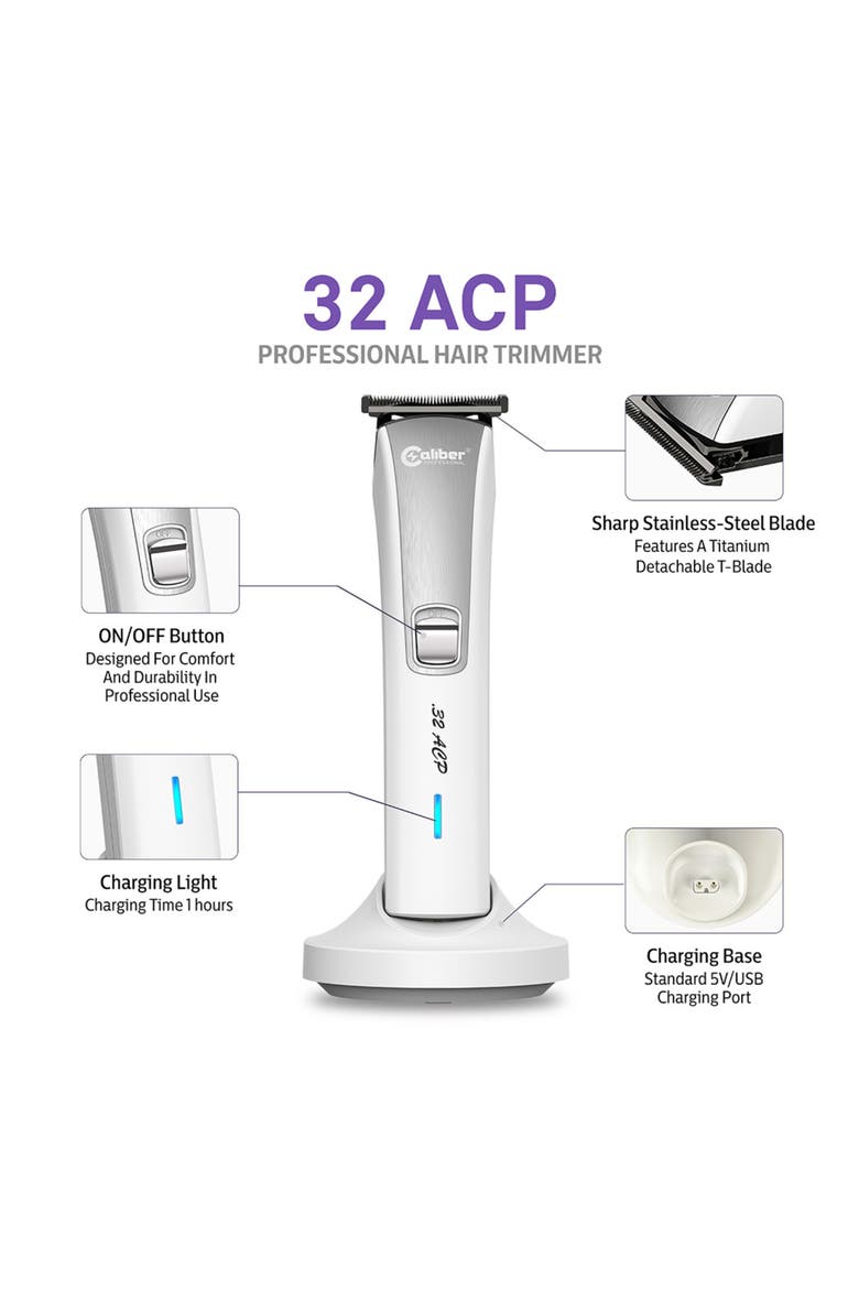 32 ACP Professional Cordless  Hair Trimmer, Alternate, color, White
