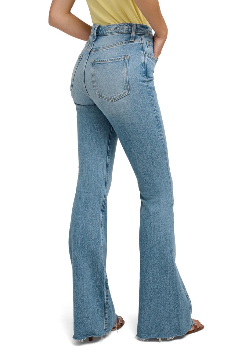The Valentina Shortie Frayed High Waist Flare Jeans, Alternate, color, TULUM