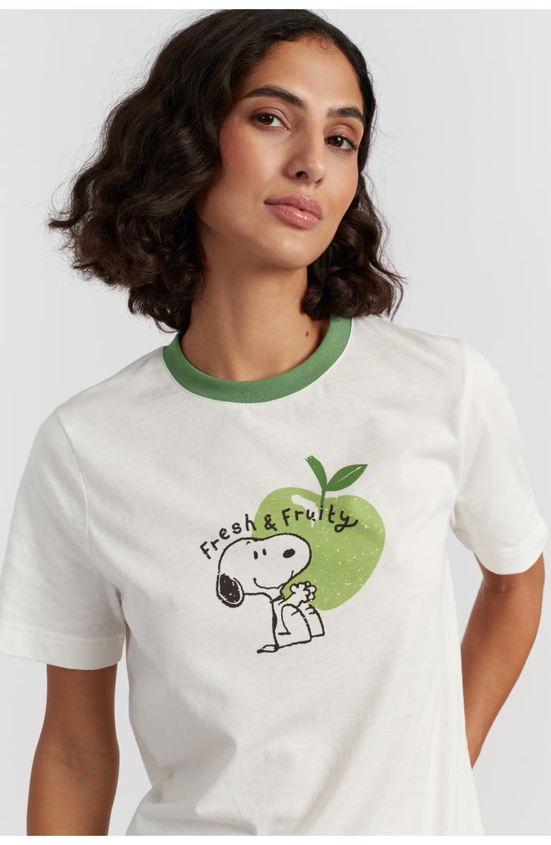 Chinti & Parker Snoopy Apple T-Shirt, Alternate, color, Cream