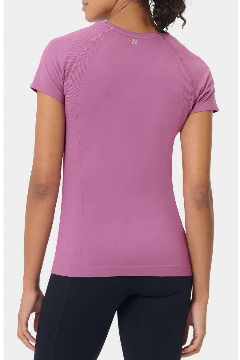 Athlete Seamless Workout T-Shirt, Alternate, color, ARGYLE PURPLE
