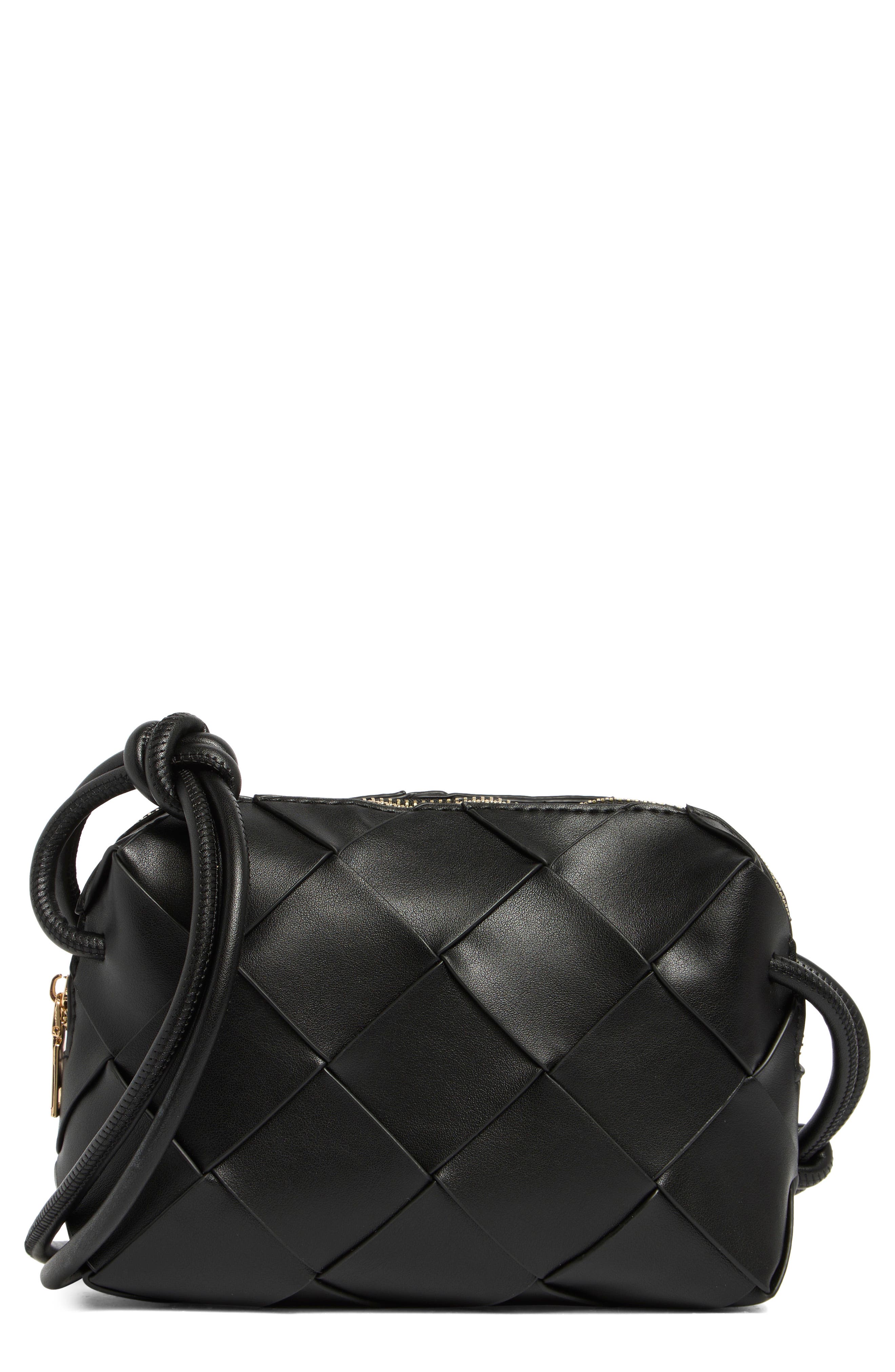 URBAN EXPRESSIONS HANDBAGS Woven Crossbody Bag, Main, color, Black