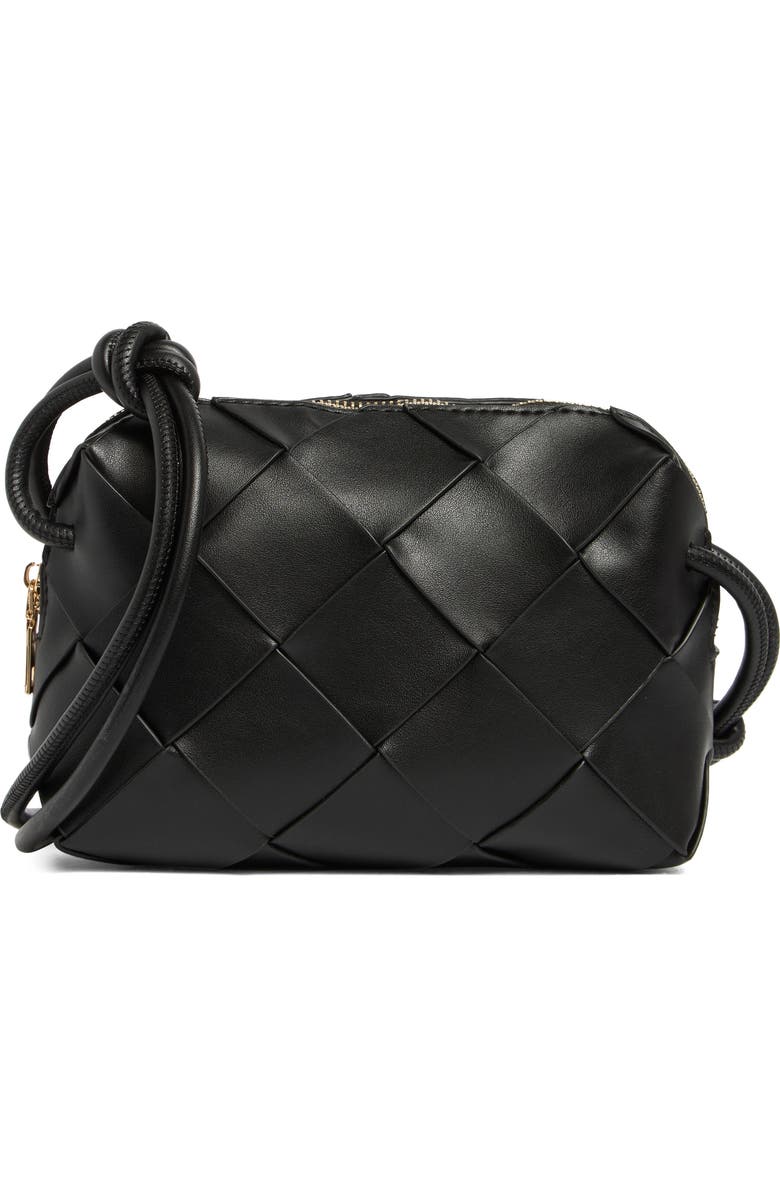 URBAN EXPRESSIONS HANDBAGS Woven Crossbody Bag, Main, color, Black