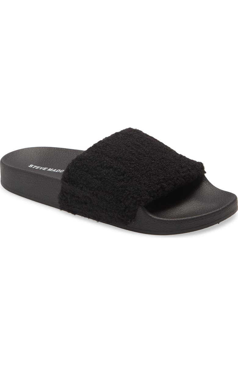 Steve Madden Shear Faux Shearling Slide Slipper, Main, color,