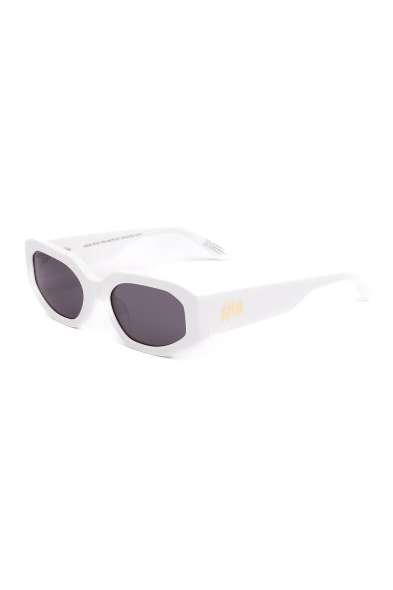 Juicy 55mm Polarized Square Sunglasses, Alternate, color, WHITE